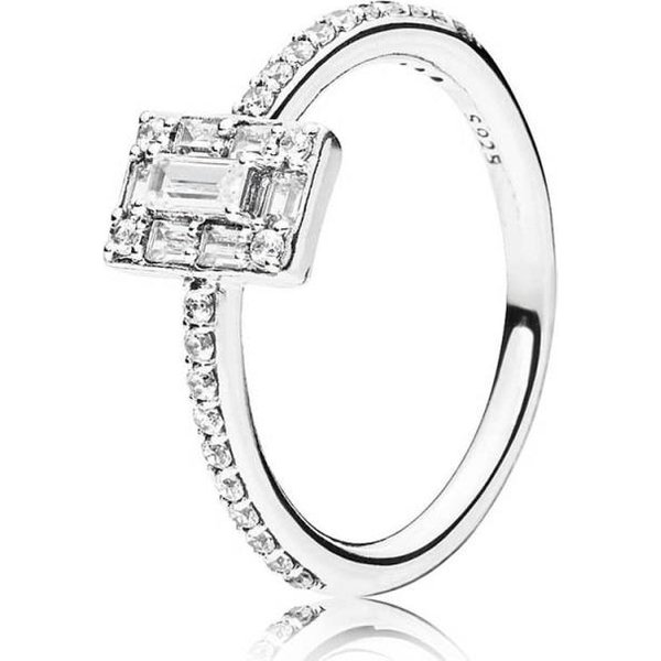 Anillo Elegante Brillante De Plata De Ley 925 Moda Damas Anillo DIY JoyeríA 6 White-image