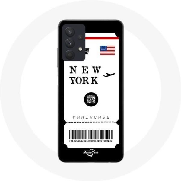 Funda - Samsung - Galaxy A32 4G - Flexible - Billete De AvióN Nueva York - Blanco-image