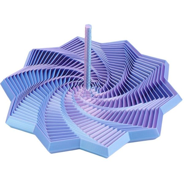 Estrella Sensorial Expandida De PLA Para Juguetear Espiral Fractal Giratoria HexáGono Para Juguetear Alivio Del EstréS Con Asas - Blue-image