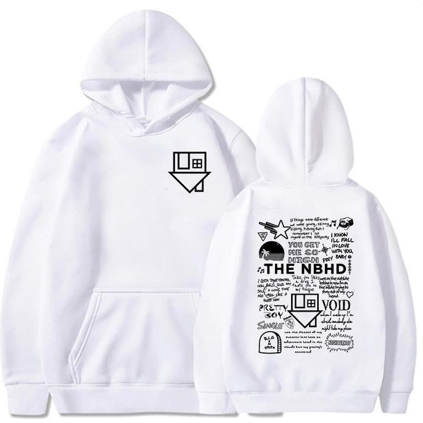 The Neighborhood Nbhd Estampado Sudaderas Ropa De Calle Unisex Sudaderas Con Capucha Masculinas Sudaderas Manga Larga Tops De Invierno M White-image