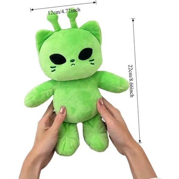 Lindo Juguete De Peluche Gato AlieníGena MuñEcos De Felpa SúPer Suaves Animal De Peluche Kawaii Almohada DecoracióN Del Hogar Regalo Para Pareja Regalo CompañEro Para NiñO 30Cm Green-image