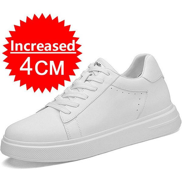 Marca De Moda Zapatos Elevadores Para Hombre Zapatos Para Aumentar La Altura Cuero Aumento De Altura 6/8/10Cm Elevadores Para Hombre Aumento De Altura Zapatillas Casuales Para Hombre 42 White-image