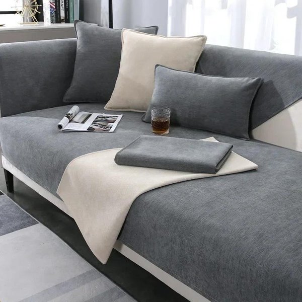 Alfombra Cubre Sofá NóRdico De Chenilla Universal Para Las Cuatro Estaciones Antideslizante Fundas Para Sofá En Forma De L Protector De Toalla Para Sala De Estar XS 45X45Cm 1Pc-image