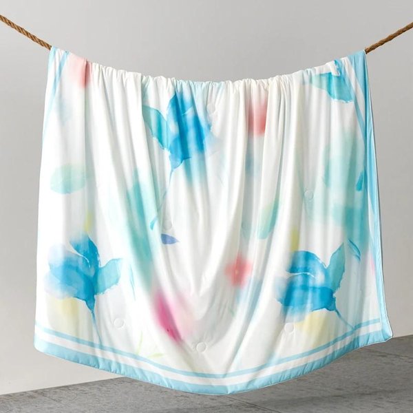 SensacióN Fresca, Colcha Fresca De Verano Para Aire Acondicionado, Colcha Ligera, Seda De Hielo, NúCleo De Colcha Individual O Doble Apto Para La Piel 150X200Cm-image