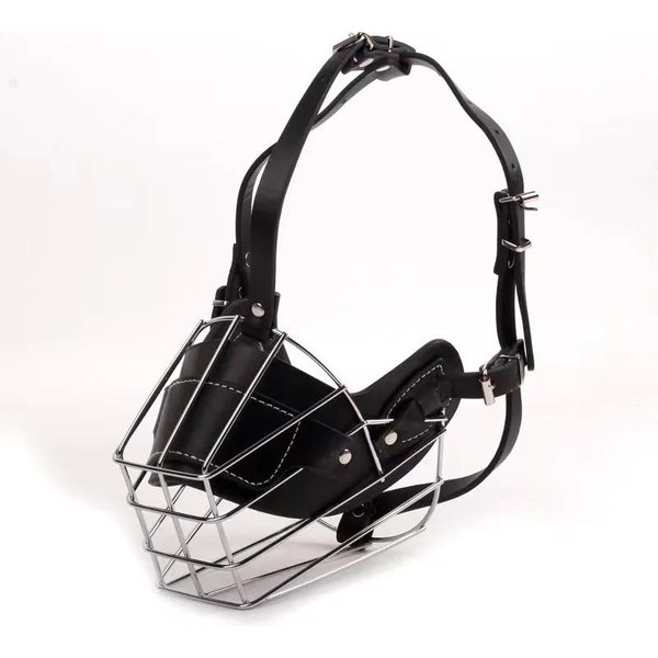 Collar De Entrenamiento Con Bozal Para Perros, Correas Ajustables Y Transpirables De Cuero Suave, MáScara Para Perros Medianos Y Grandes, Accesorios Para Perros Bulldog Para Exteriores M Black-image