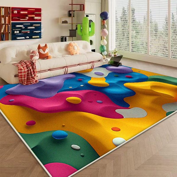 Alfombra De Arte Abstracto Blanco Negro Moda Sala De Estar Alfombras Grandes DecoracióN Moderna Alfombras Antideslizantes Dormitorio FáCil De Limpiar Alfombras Suaves 60*90Cm-image