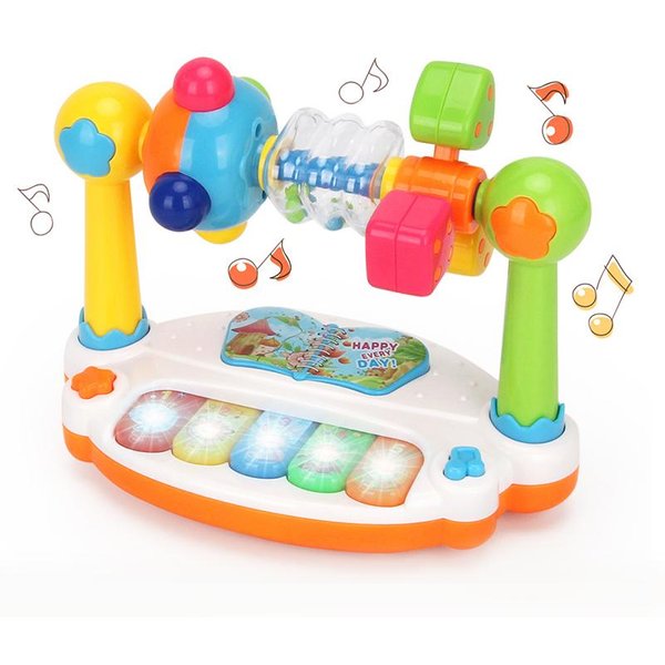 Zabawki Pianino Montessori Dla NiemowląT Dzieci Obracana Klawiatura Muzyczna Ze ŚWiatłEm DźWięKiem Zabawki Dla MaluchóW Wczesna Edukacja Zabawka Muzyczna Puzzle-image