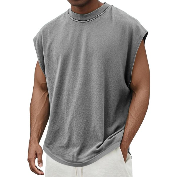 Camiseta Sin Mangas De Verano Para Hombre, Camiseta Sin Mangas Transpirable Informal De Talla Grande Para Surf Y Playa, Camiseta Holgada Con Estampado, Camiseta Para Hombre M-image