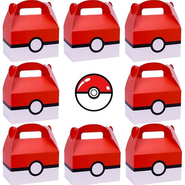 Upominki Na Imprezę Pokemon Dekoracje Na PrzyjęCie Urodzinowe Papierowe Torby Na Prezenty Pikachu PudełKo Na SłOdycze Z RąCzką Baby Shower Dla Dzieci ArtykułY Prezenty 8 Pieces-image