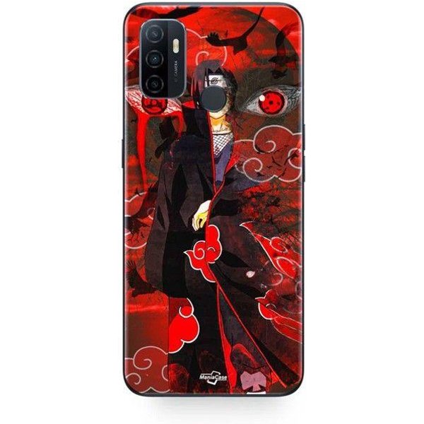 Coque Oppo A32 Demon Slayer Kimetsu No Yaiba Itachi Uchiha Front Rouge Maniacase Negro-image