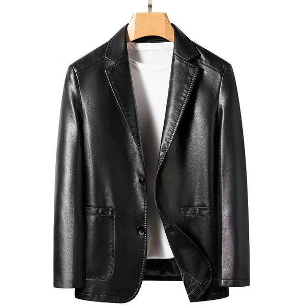 Chaqueta De Cuero Genuino Para Hombre, Traje De Oveja, Chaqueta De Cuero, Chaqueta Fina De Cuero De Alta Calidad Para Primavera Y OtoñO. L Gray-image