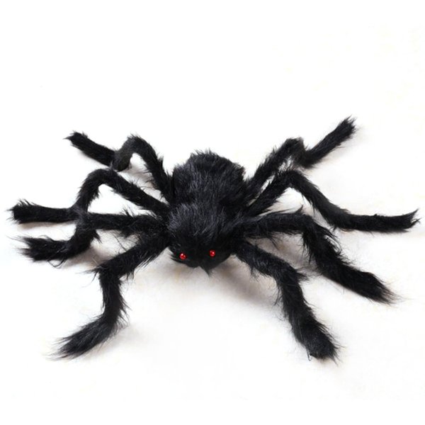 Gigantyczny Sztuczny PająK Realistyczny Na Halloween, Ustawialny, Czarny, MięKki, WłOchaty, Sztuczny PająK, Straszne Dekoracje 90Cm / 35.4In-image