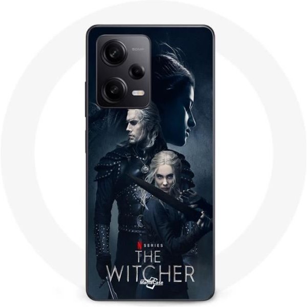 Coque Maniacase Pour Xiaomi Redmi Note 12 Pro 5G The Witcher Geralt Yennefer Ciri Epee-image