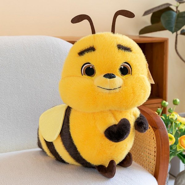 Zabawna Poduszka Na Sofę PszczołA Pluszowa Zabawka Pluszowa Lalka Kawaii Wypchana Lalka PszczołA 2533Cm KreskóWkowa PszczołA ZwierząTko Pluszak Prezent Urodzinowy Yellow-image