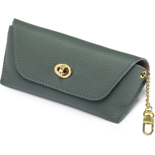 Estuche De Cuero Genuino Para Gafas De Lectura, Para Hombre, Mujer, Estudiante, Estuche Para Guardar Gafas De Sol, Estuche Protector Para Gafas. Verde-image