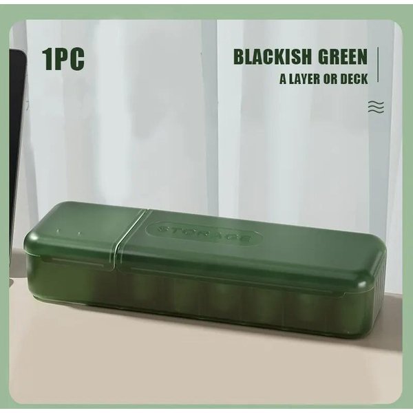 Con 7 Compartimentos Organizador Caja De Almacenamiento Para Cables Cargadores Estuche De Almacenamiento Para Cables De Datos Caja De Almacenamiento De Cables Reutilizable Para Hogar Viaje Nuevo Verde-image