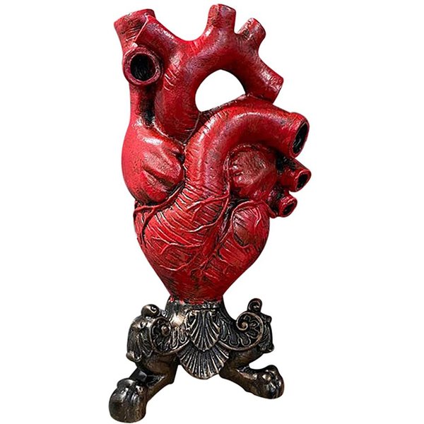JarróN De Flores De Resina JarróN De CorazóN AnatóMico Modelo De CorazóN Moderno Para DecoracióN De Escritorio De Oficina Hogar Rojo-image