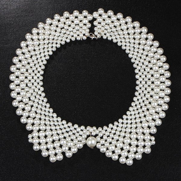 Damski Odpinany KołNierzyk Z Sztucznymi PerłAmi I Koralikami Choker Naszyjnik Dekoracyjny KołNierzyk-image
