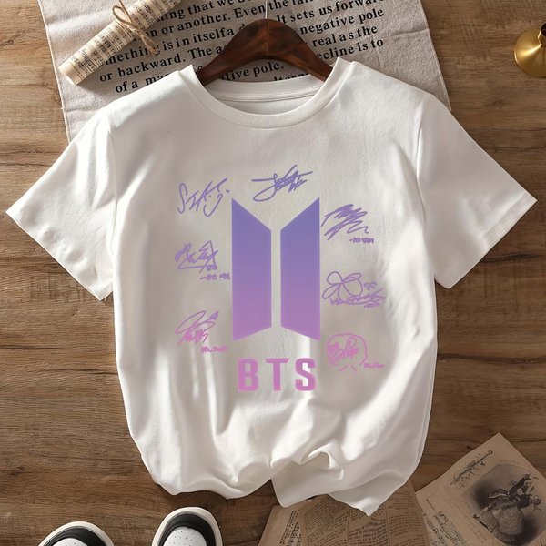 2026 BTS Moda De Verano Camiseta De Moda Hombres Mujeres Top Vintage Hip Hop Streetwear Camiseta Oversize Manga Corta Ropa Casual XL-image