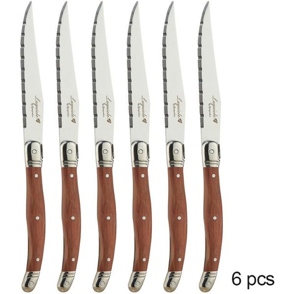 Cuchillos Para Bistec Tenedor Cuchara Cubiertos De Madera Cuchillo De Cena JaponéS Y Tenedores Acero Inoxidable Vajilla De Madera Set 4/6/24 Piezas Laguiole-image