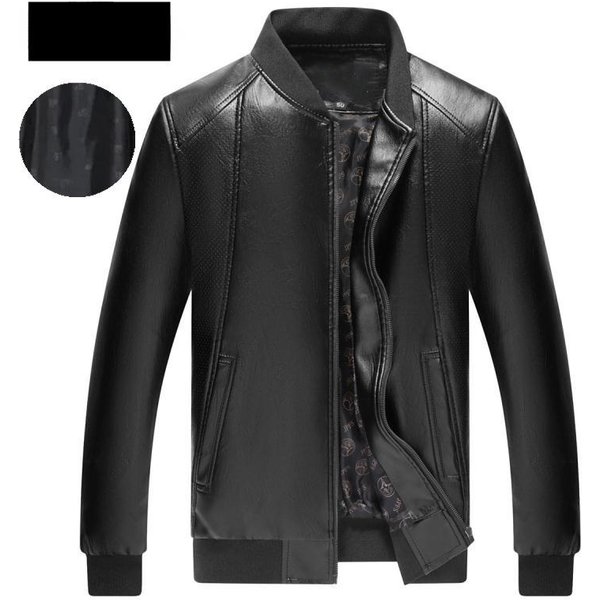 Nueva Chaqueta De Cuero Locomotive Para Hombre Chaqueta De Cuero Fina Para Hombre Pu Abrigo De Primavera Y OtoñO 4XL Black-image