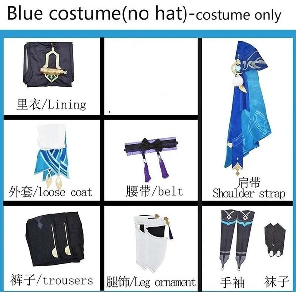 WęDrowiec Przebranie Na Karnawał Komplet Z Czapkami Scaramouche Przebranie Na Karnawał Balladeer Cosplay Kimono Halloween M-image