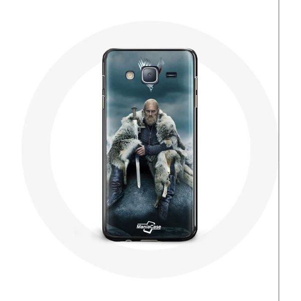 Funda Para Samsung Galaxy J7 2016 Serie Vikingos Temporada 6 Ragnar Lothbrok Logo V Espada Gris Fondo Borroso-image