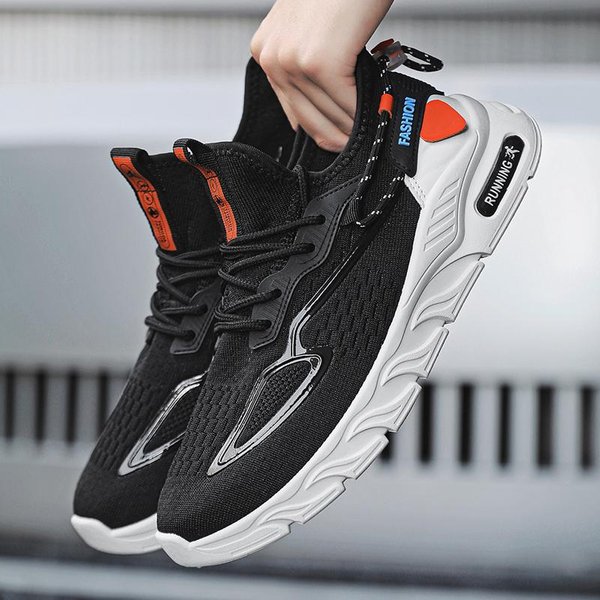 Zapatillas Deportivas Moda Exterior Casual Zapatillas De Running Suaves CóModas Transpirables Ligeras Zapatillas De Malla Zapatillas Deportivas Para Hombre 44 Negro-image