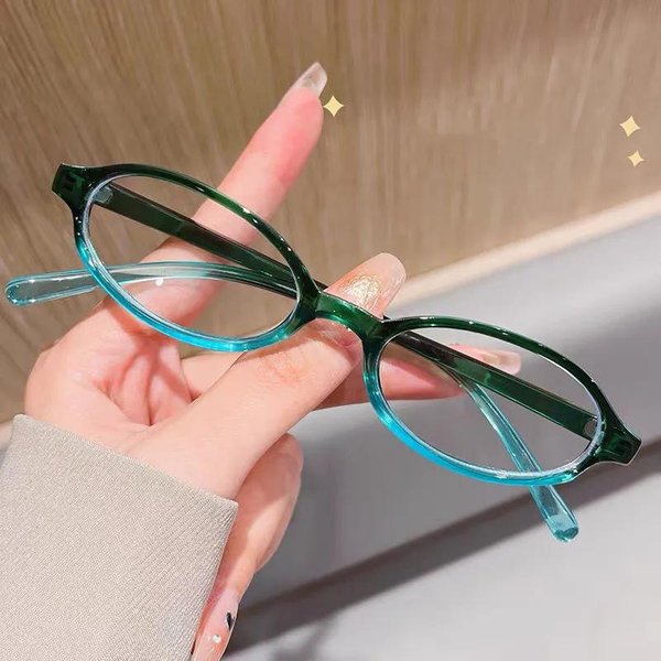 Estilo Milenio Gafas Ovaladas Retro Para Mujer Gafas De Cristal Rojas Gn Para NiñAs Gafas Decorativas Para Ordenador Antiazules Gafas Para Conducir En La Costa -2.5-image