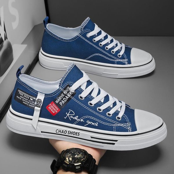 Buty Codzienne MęSkie Buty PłóCienne MęSkie Trampki OddychająCe MęSkie Buty Sportowe Czarne Buty Z Tkaniny Trend Letter MęSkie Buty Niskie Trampki 44-image
