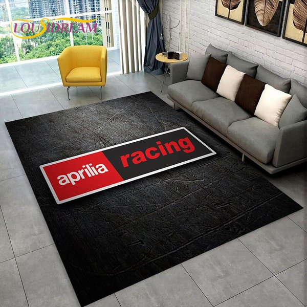 Dywanik Dywan Z Logo Motocykla HD Aprilia Racing Do Domu Salon Sypialnia Sofa Wycieraczka Dekoracja, Dywanik DziecięCy AntypośLizgowa Mata PodłOgowa 3D 80*120Cm-image