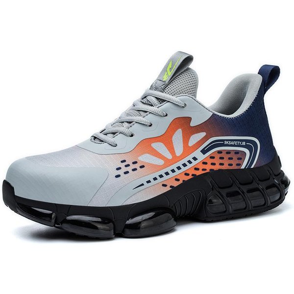 Zapatos De Seguridad Para El Trabajo Para Hombres, Antiaplastamiento, AntiperforacióN, Con Punta De Acero, Zapatillas De Trabajo Indestructibles, Botas De Seguridad 37 Naranja-image