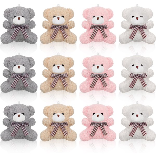 12-100 Szt. Pluszowy Miś Pluszowe ZwierząTko Hurtowa Mini Miś Breloczek Na Urodziny Baby Shower Upominek Na Imprezę Prezenty Do Klasy-image