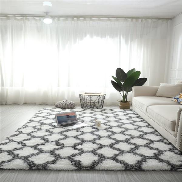 Alfombra Grande 200X250Cm Alfombra Peluda Mullida Sala De Estar Dormitorio BalcóN DecoracióN Alfombra De Felpa De Terciopelo Suave Y Esponjosa Alfombras MarroquíEs Para El Hogar De Los NiñOs 40X60Cm /15.7*23.6Inch Gray-image