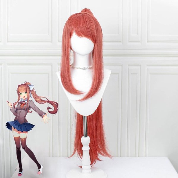 Juego Doki Literature Club Monika Cosplay Sayori Yuri Natsuki Disfraz Peluca Set Uniforme Escolar Chica Mujer Disfraces S-image