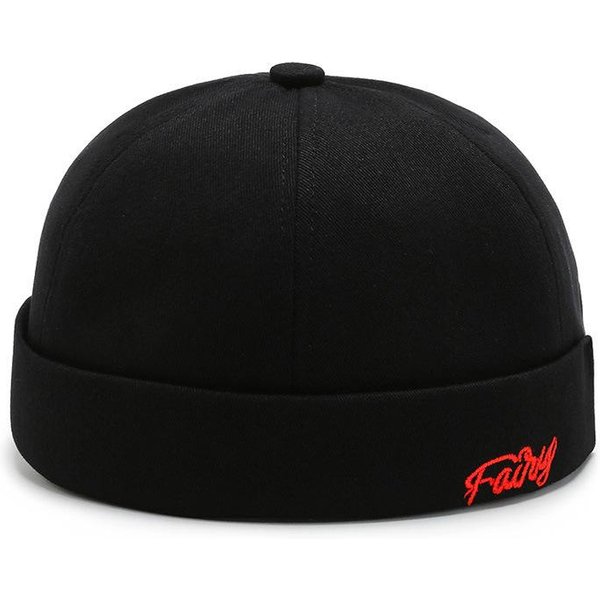 MęSka Czapka Docker Bez Daszka Czapki Typu Skullcap Robotnicza Marynarska Czapka Z PodwinięTym Brzegiem Retro Czapka Beanie Adjustable-image