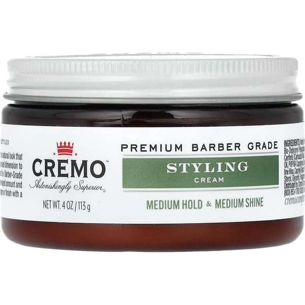 Cremo, Crema Para Peinar, FijacióN Media Y Brillo Medio, 4 Oz (113 Gramos) Black-image