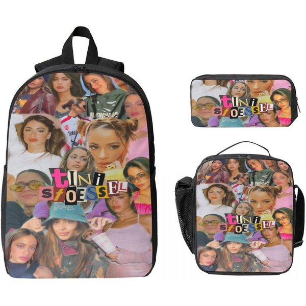 Set De Mochila Futtura 3 Piezas Tini Stoessel Para NiñOs Estuches Para LáPices Mochilas Escolares Con Lonchera Para Estudiantes Mochila-image