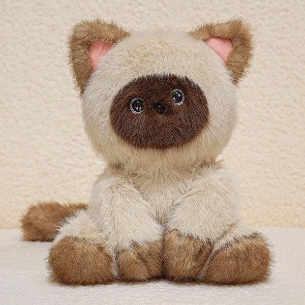 24 Cm KreskóWkowy Uroczy Kot Pluszowa Lalka Realistyczny Kot Syjamski Ragdoll PomarańCzowo Czarno-BiałY Kot Pluszowa Zabawka Dekoracja Domu Towarzysz Prezent About 24Cm-image