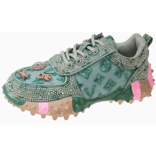 Zapatillas De Mujer Diamante De Agua Moda Lujo PedreríA Zapatos De Dama Nuevas Plataforma Exterior Zapatos Deportivos Vulcanizados Para Mujer 39-image