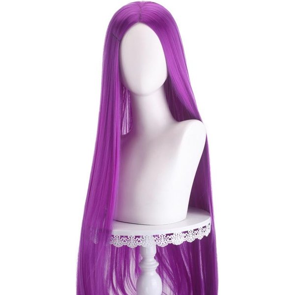 Peruka Cosplay DłUga Prosta 100Cm PrzedziałEk Na ŚRodku Centralny Rozdział Blond RóżOwa Czerwona Fioletowa Odporna Na CiepłO Syntetyczna Peruka One Size White-image
