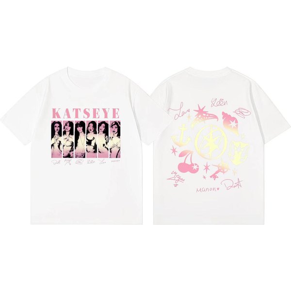 Kpop Katseye World Tour 2026 Koszulka Unisex Odzież Damska Moda Y2K Oversize Koszulki Letnia Codzienna BawełNiana Koszulka Z KróTkim RęKawem 4XL-image