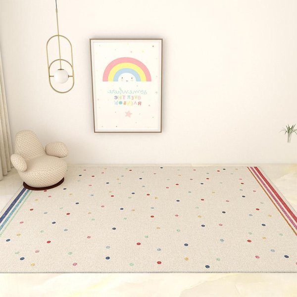 Uroczy TęCzowy Dywanik DziewczęCy Dla DziecięCego Pokoju Przy ŁóżKu AntypośLizgowa Mata PodłOgowa DużY Dywan Do Salonu WystróJ Domu 80X160Cm(31X62In)-image