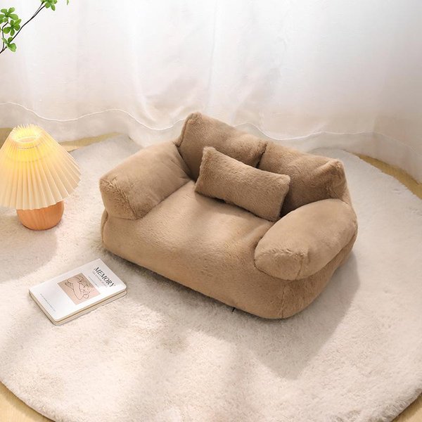 MałA Budka Dla Psa Czterosezonowa DużA Budka Dla Kota Zdejmowana I Zmywalna Sofa Dla Kota ArtykułY Dla ZwierząT DużE Legowisko Dla Psa Dla ZwierząT M 55*38*28Cm Brown-image
