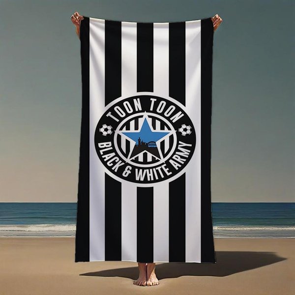 N-Newcastle United Pasiasty RęCznik PlażOwy SzybkoschnąCy ChłOnny RęCznik Sportowy Na SiłOwnię Wszechstronny RęCznik KąPielowy Do ŁAzienki I Akcesoria PlażOwe 40X60CM White-image