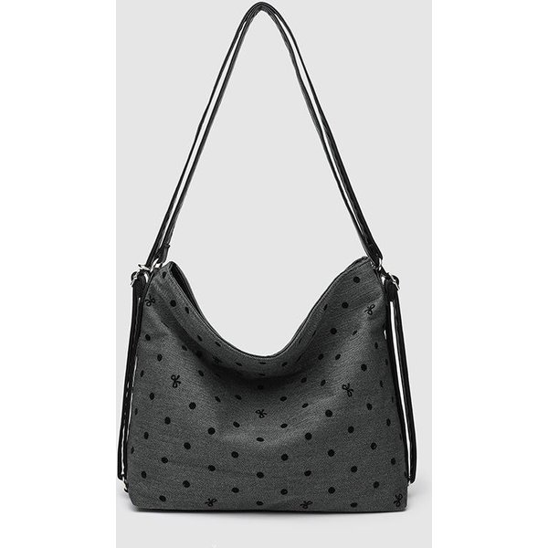 Bolso De Lona Fresco De Lunares Bolso De Hombro ÚNico Diagonal Mochila Moda VersáTil Bolso De Viaje Gray-image