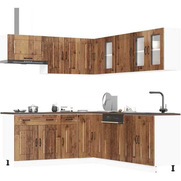 Conjunto De Armarios De Cocina, Calamar, 11 Piezas, Madera Vieja-image