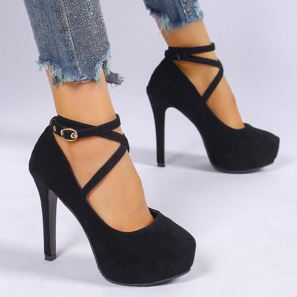 Modne Damskie CzółEnka 2024 Nowe Lato Seksowne Wysokie Obcasy Kobieta Platforma Moda Pasek Na Kostce Wysokie Obcasy Buty Luksusowe Eleganckie Buty Na Imprezę 39-image