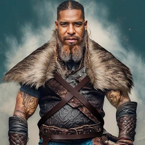 Capa Chal De Piel Vikinga Medieval Cuello De Piel SintéTica Capa De Hombro Retro Guerrero Caballero Cazador Pirata Disfraz De Cosplay De Halloween One Size Gray-image