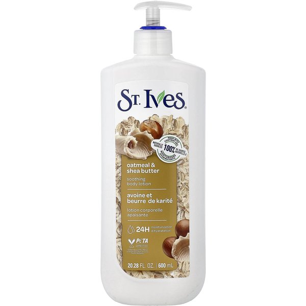 S T. Ives, LocióN Corporal Calmante, Avena Y Manteca De Karité, 600Ml (20.28 Fl Oz) White-image